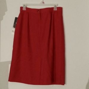 Vtg Sag Harbor Skirt 14P Midi Red nwt